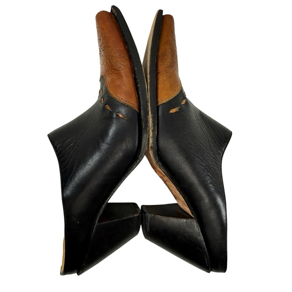 Lucchese Charlie 1 Horse Western Mules Size 6B Leather 2-Tone Pointed Cowgirl - Picture 3 of 10